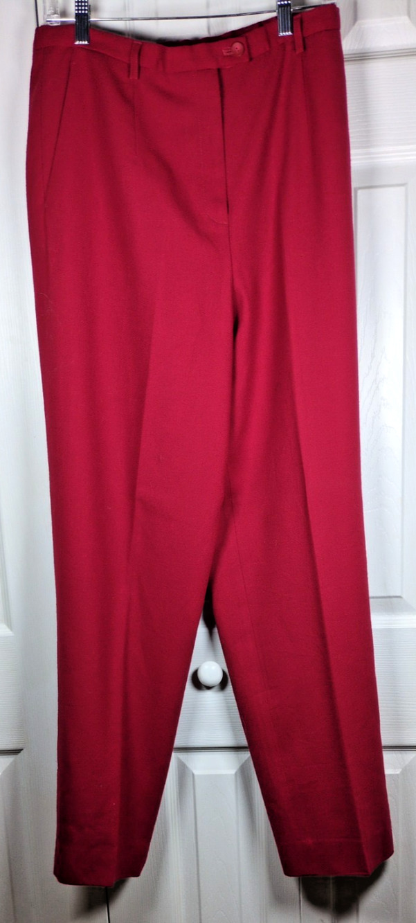 Pendleton Womens Dress Pants 12 Red 100% Virgin Wool Career Office Trousers